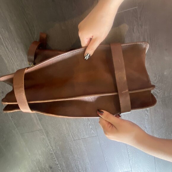 J CREW MONTAGUE French Military Saddlebag Leather Briefcase / Messenger Bag * - Picture 14 of 16